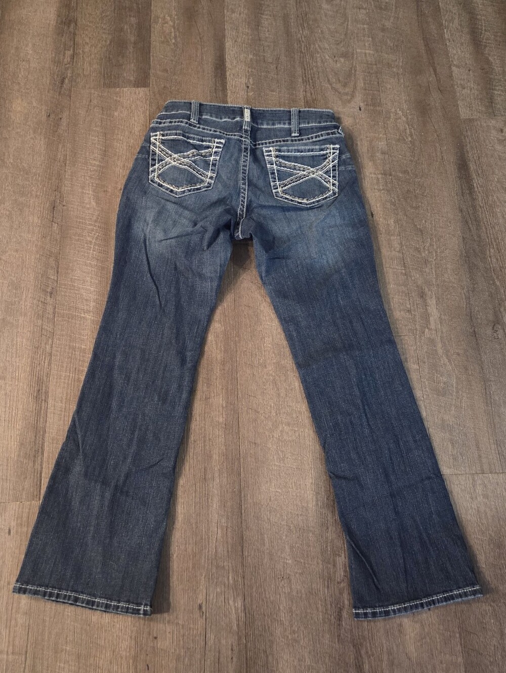 Ariat REAL Entwined Boot Cut Jeans Womens 32R Mid Rise Blue Stretch Western 14